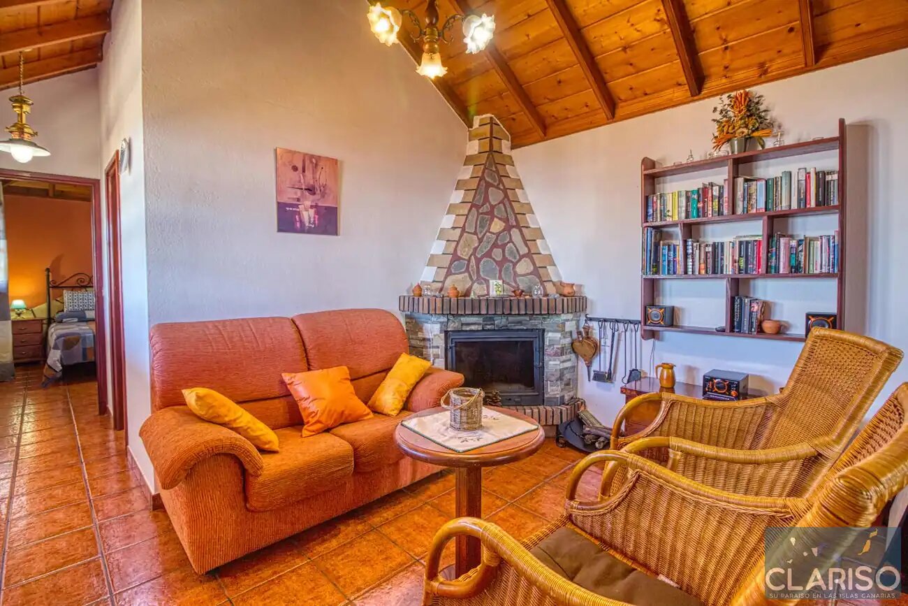 Casa Victor: Kanarisches Ferienhaus mit Kamin und Sternenhimmel auf 890 m in Tijarafe auf La Palma