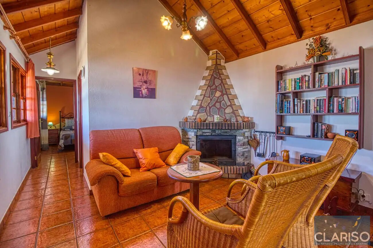 Casa Victor: Kanarisches Ferienhaus mit Kamin und Sternenhimmel auf 890 m in Tijarafe auf La Palma