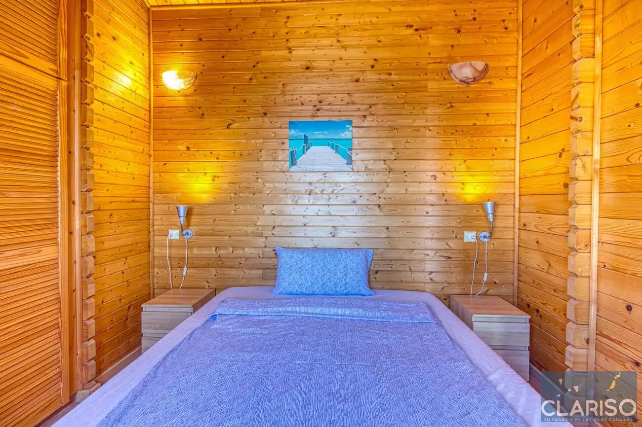 Bungalow Moijama 12: Holzhaus-Ferienwohnung mit Atlantikblick nahe Puerto Naos auf La Palma
