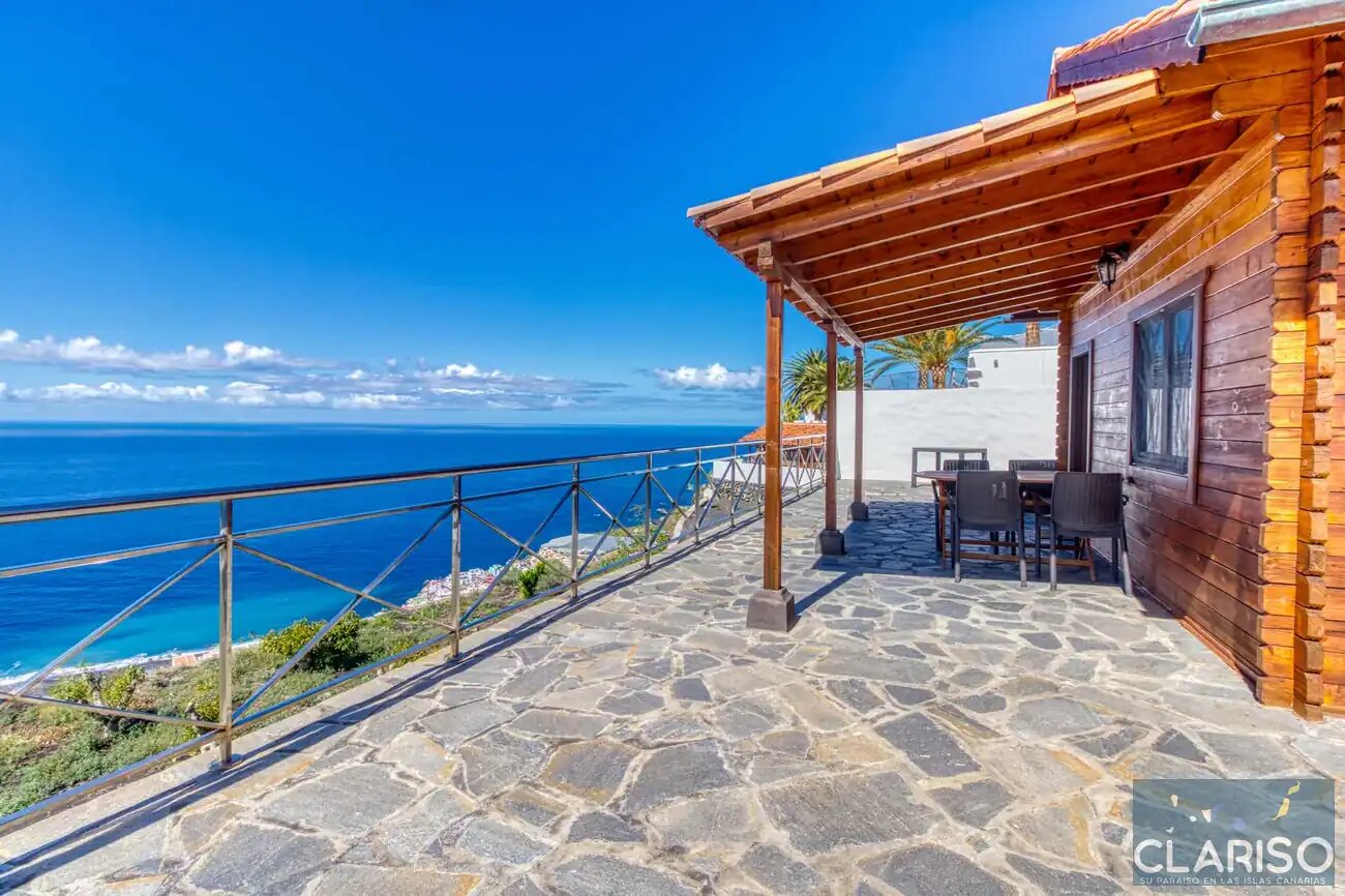 Bungalow Moijama 12: Holzhaus-Ferienwohnung mit Atlantikblick nahe Puerto Naos auf La Palma