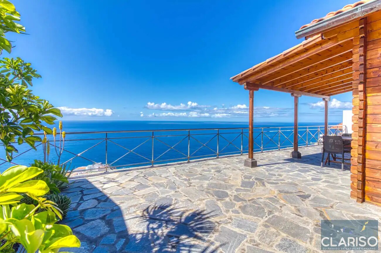 Bungalow Moijama 12: Holzhaus-Ferienwohnung mit Atlantikblick nahe Puerto Naos auf La Palma