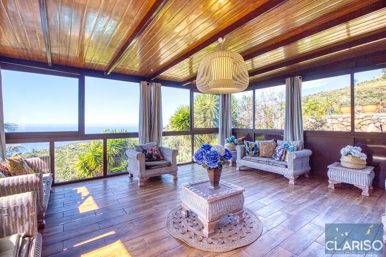 Casa El Retiro: Kanarisches Ferienhaus mit Bio-Garten und Pool in Tijarafe auf La Palma