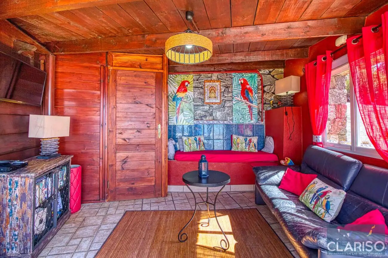 Casa El Retiro: Kanarisches Ferienhaus mit Bio-Garten und Pool in Tijarafe auf La Palma