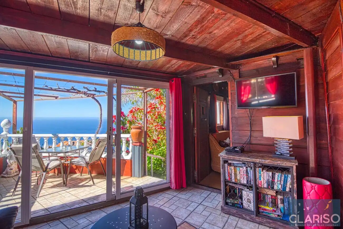 Casa El Retiro: Kanarisches Ferienhaus mit Bio-Garten und Pool in Tijarafe auf La Palma