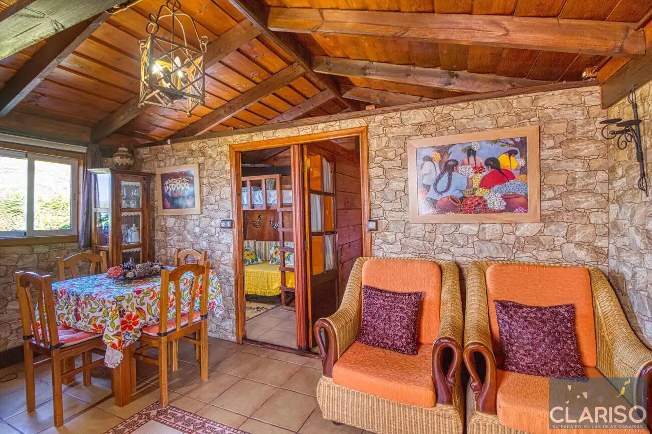Casa El Retiro: Kanarisches Ferienhaus mit Bio-Garten und Pool in Tijarafe auf La Palma