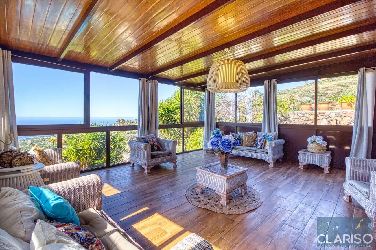 Casa El Retiro: Kanarisches Ferienhaus mit Bio-Garten und Pool in Tijarafe auf La Palma