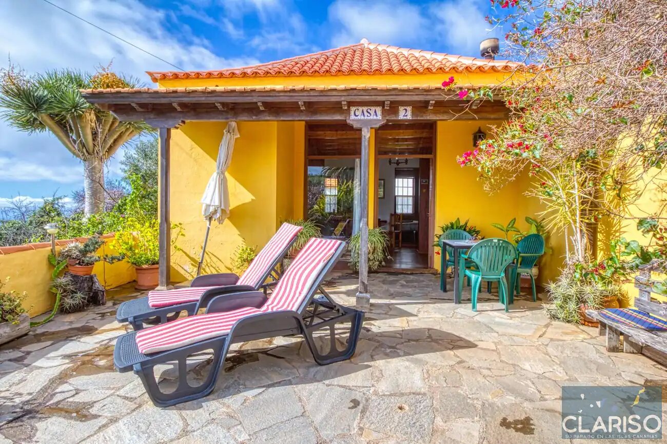 Casa Los Marantes 2: Ferienhaus mit Kamin und Meerblick auf 812 m in Puntagorda auf La Palma