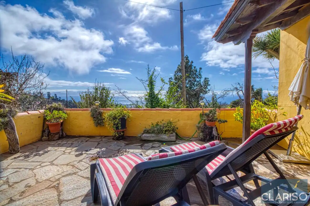 Casa Los Marantes 2: Ferienhaus mit Kamin und Meerblick auf 812 m in Puntagorda auf La Palma