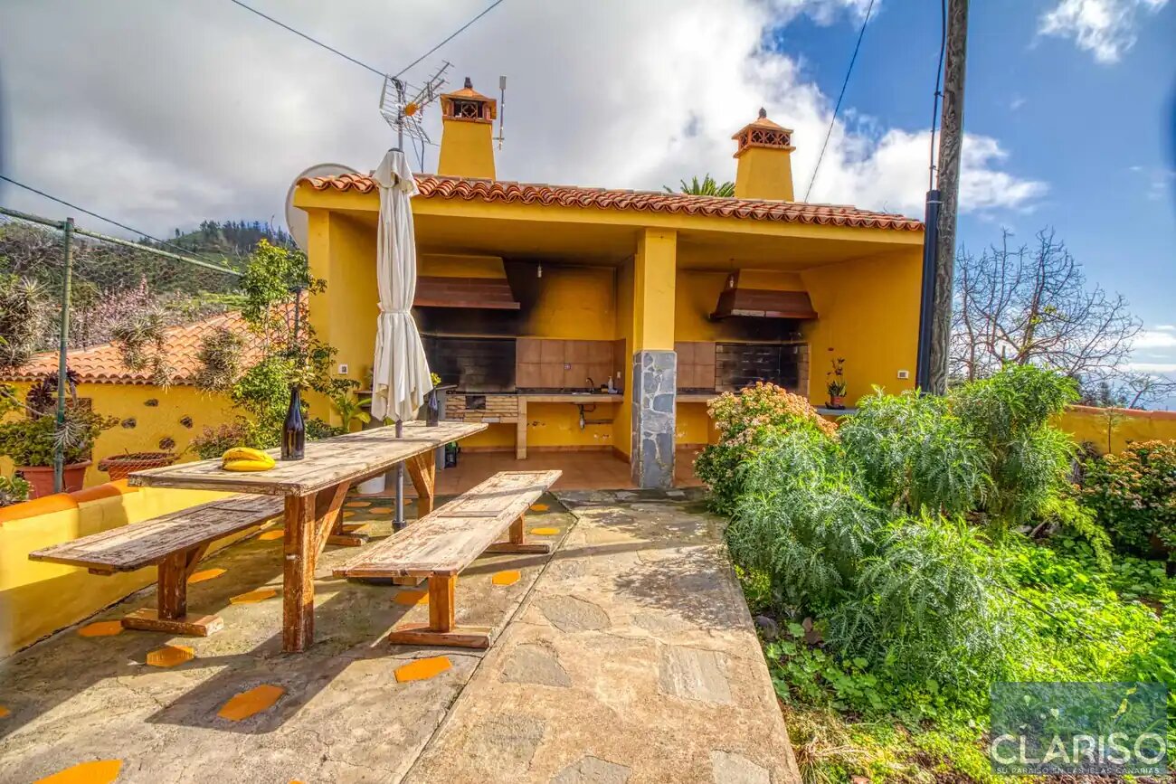 Casa Los Marantes 2: Ferienhaus mit Kamin und Meerblick auf 812 m in Puntagorda auf La Palma