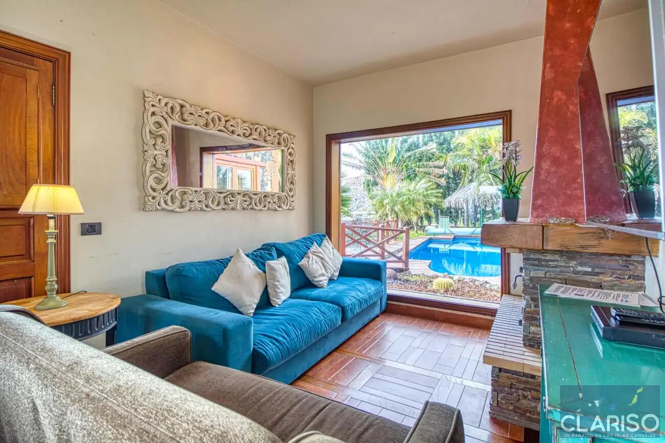 Villa Nerea: Ferienhaus mit Pool und tropischem Palmengarten in Tijarafe auf La Palma