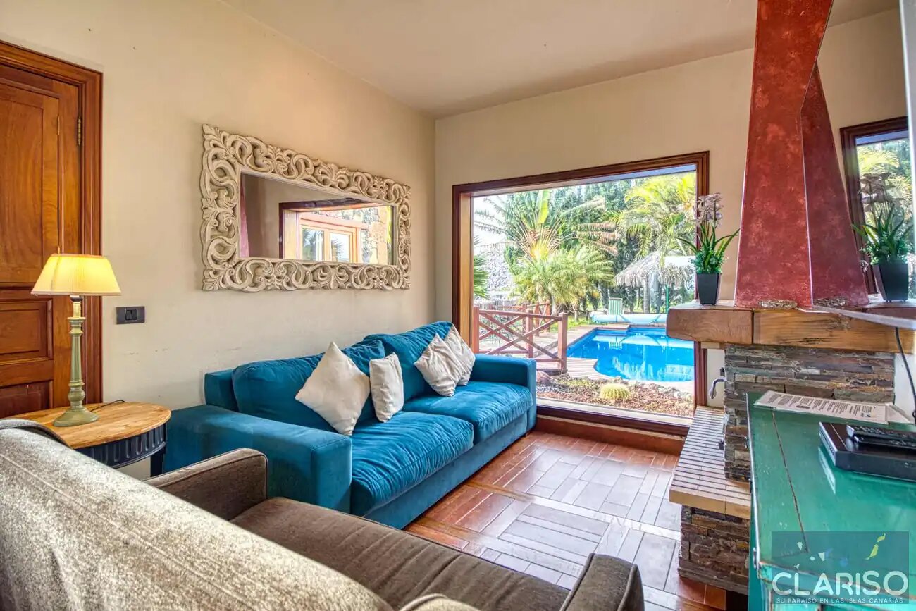 Villa Nerea: Ferienhaus mit Pool und tropischem Palmengarten in Tijarafe auf La Palma
