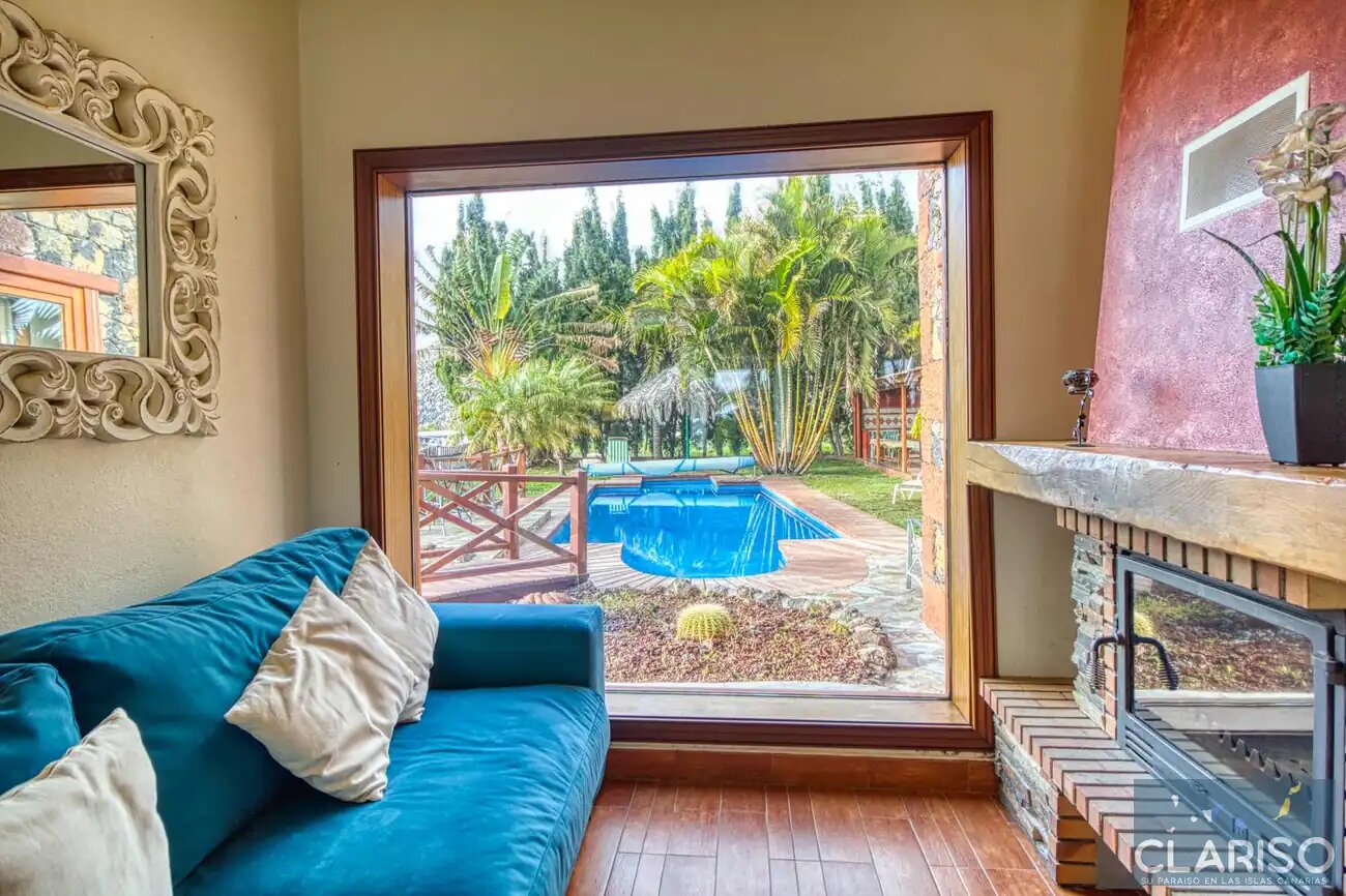 Villa Nerea: Ferienhaus mit Pool und tropischem Palmengarten in Tijarafe auf La Palma