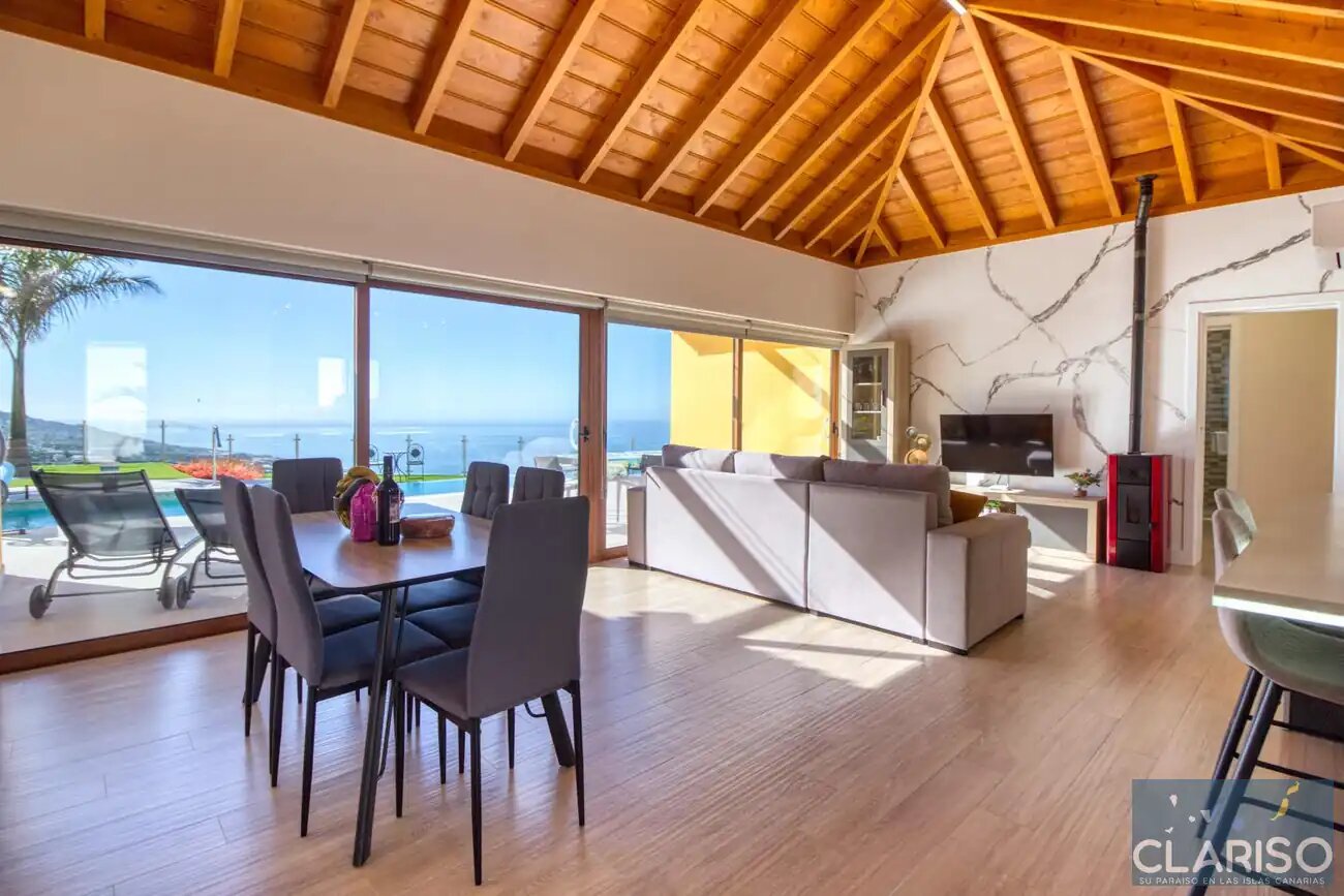 Villa Maraja: Neubau-Villa mit nachhaltigem Energiesystem und Meerblick in Tijarafe auf La Palma