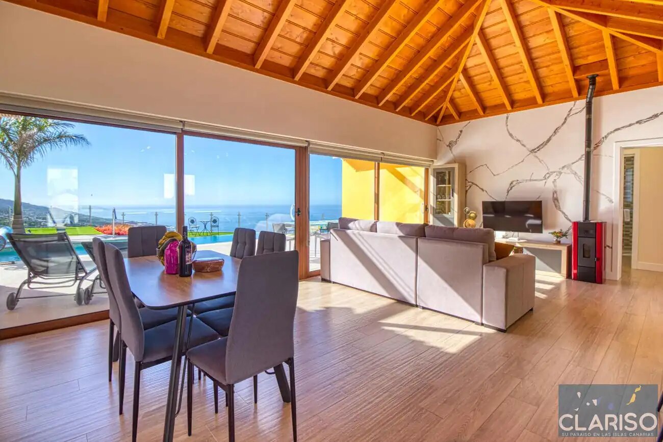 Villa Maraja: Neubau-Villa mit nachhaltigem Energiesystem und Meerblick in Tijarafe auf La Palma