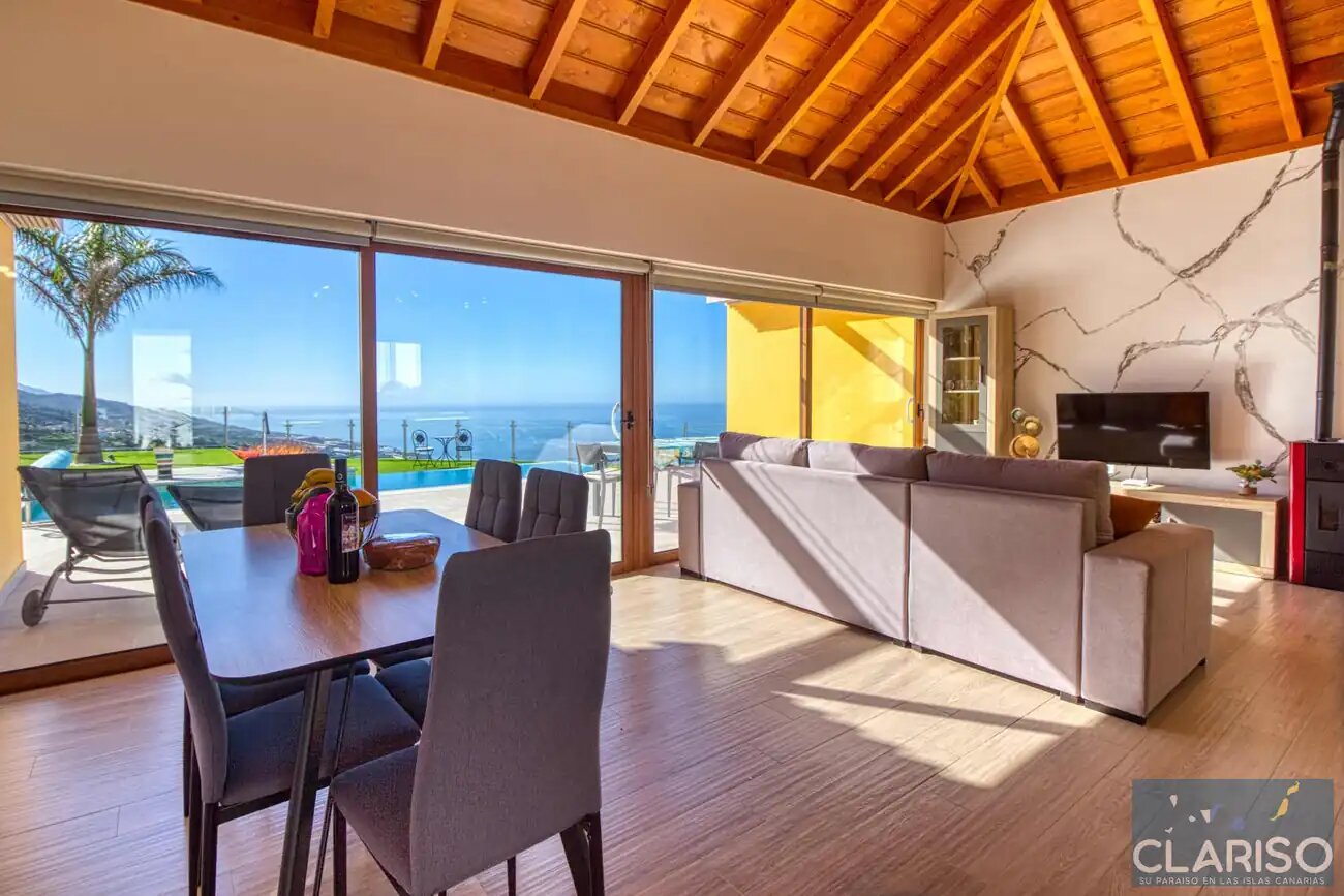 Villa Maraja: Neubau-Villa mit nachhaltigem Energiesystem und Meerblick in Tijarafe auf La Palma
