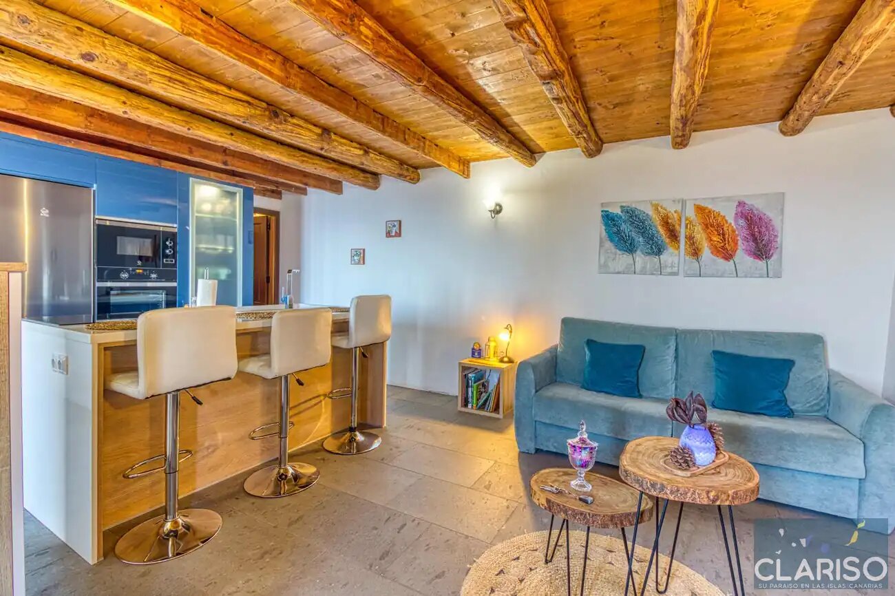 Casa Rural Quinta Los Naranjos: Kanarisches Landhaus mit Teaholz-Decke und Inselpanorama in Villa de Mazo auf La Palma