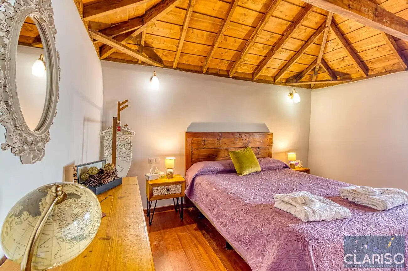 Casa Rural Quinta Los Naranjos: Kanarisches Landhaus mit Teaholz-Decke und Inselpanorama in Villa de Mazo auf La Palma
