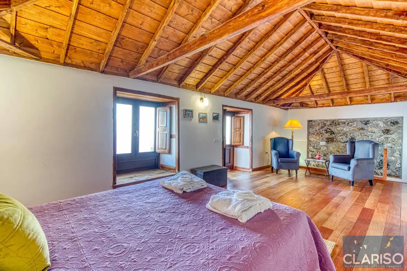 Casa Rural Quinta Los Naranjos: Kanarisches Landhaus mit Teaholz-Decke und Inselpanorama in Villa de Mazo auf La Palma