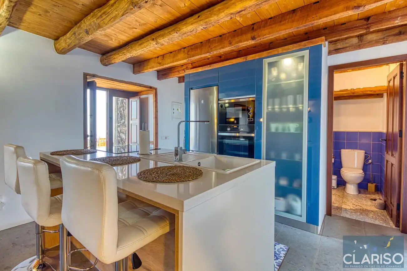 Casa Rural Quinta Los Naranjos: Kanarisches Landhaus mit Teaholz-Decke und Inselpanorama in Villa de Mazo auf La Palma