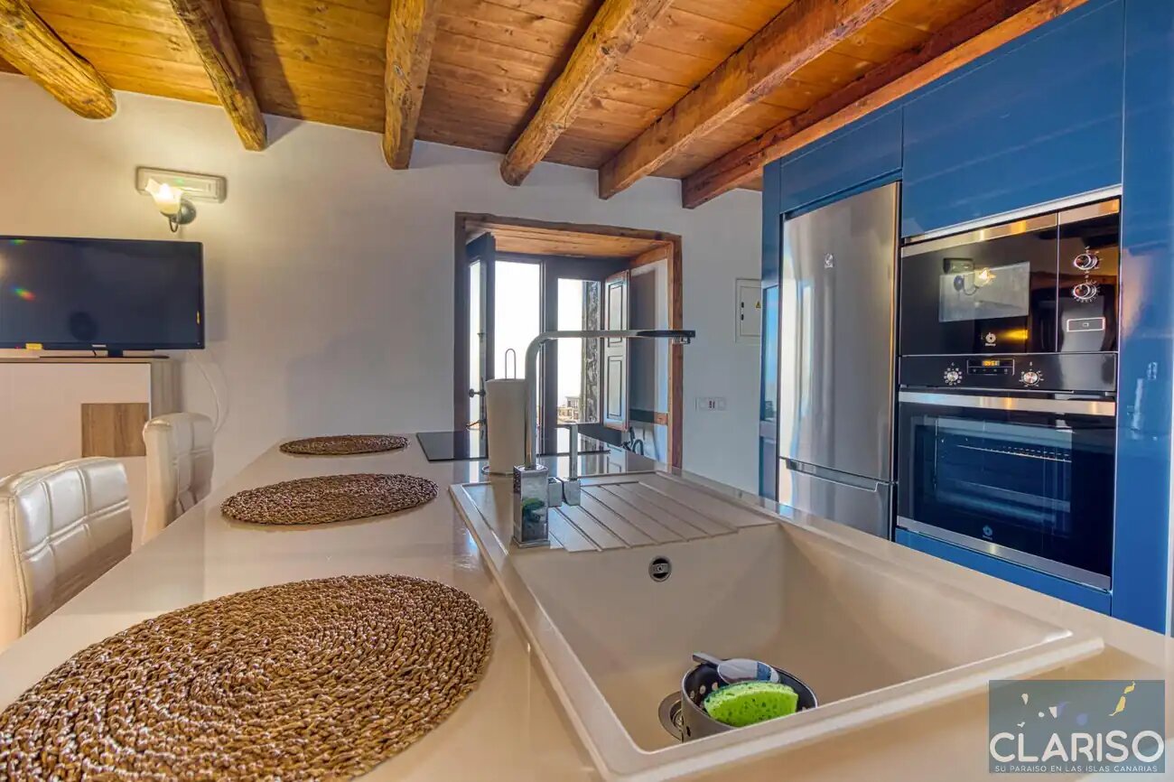Casa Rural Quinta Los Naranjos: Kanarisches Landhaus mit Teaholz-Decke und Inselpanorama in Villa de Mazo auf La Palma
