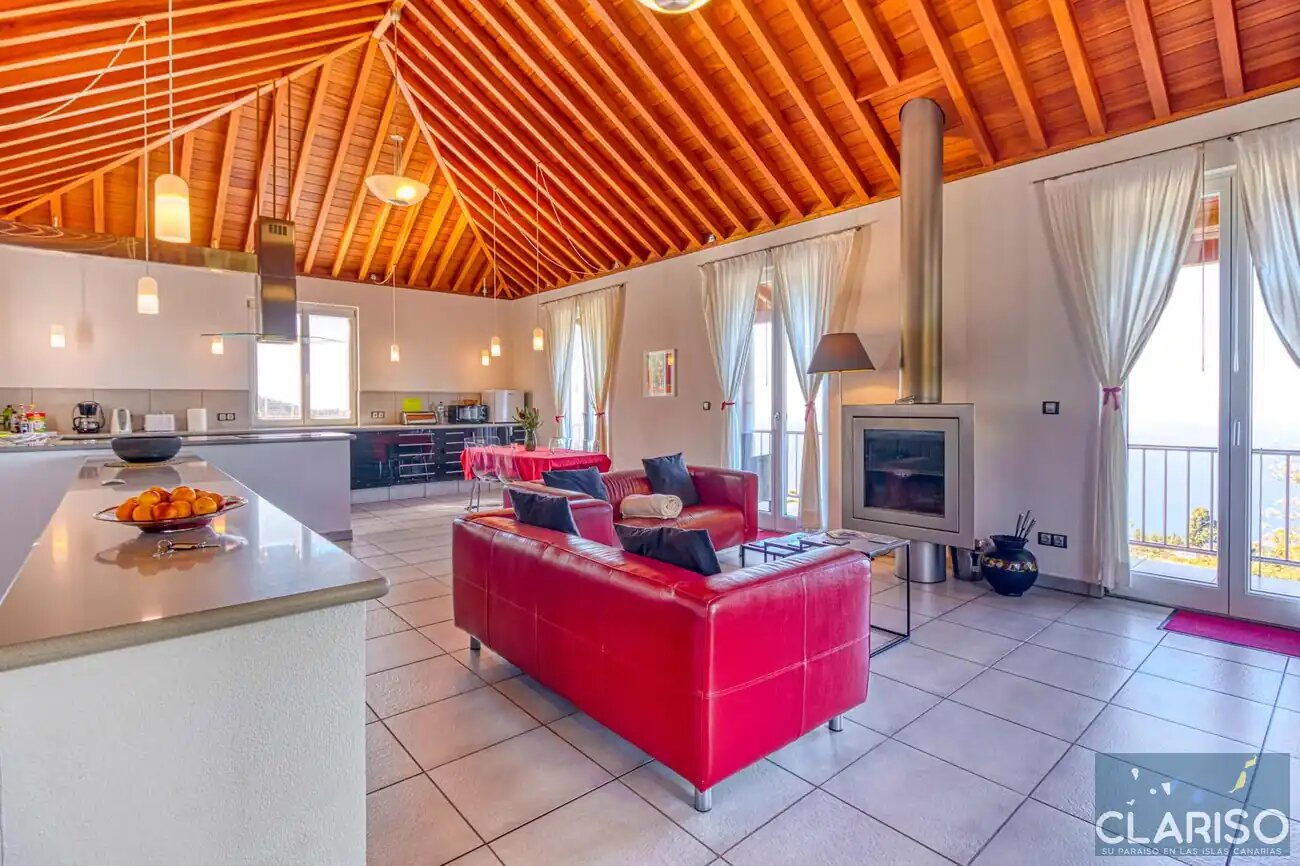 Villa Buena Vista: Ferienhaus mit inklusive Pool und Sauna auf 830 m in Tijarafe auf La Palma