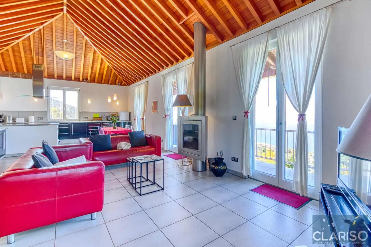 Villa Buena Vista: Ferienhaus mit inklusive Pool und Sauna auf 830 m in Tijarafe auf La Palma
