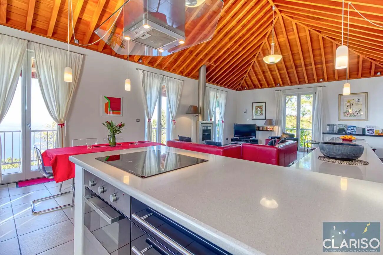 Villa Buena Vista: Ferienhaus mit inklusive Pool und Sauna auf 830 m in Tijarafe auf La Palma