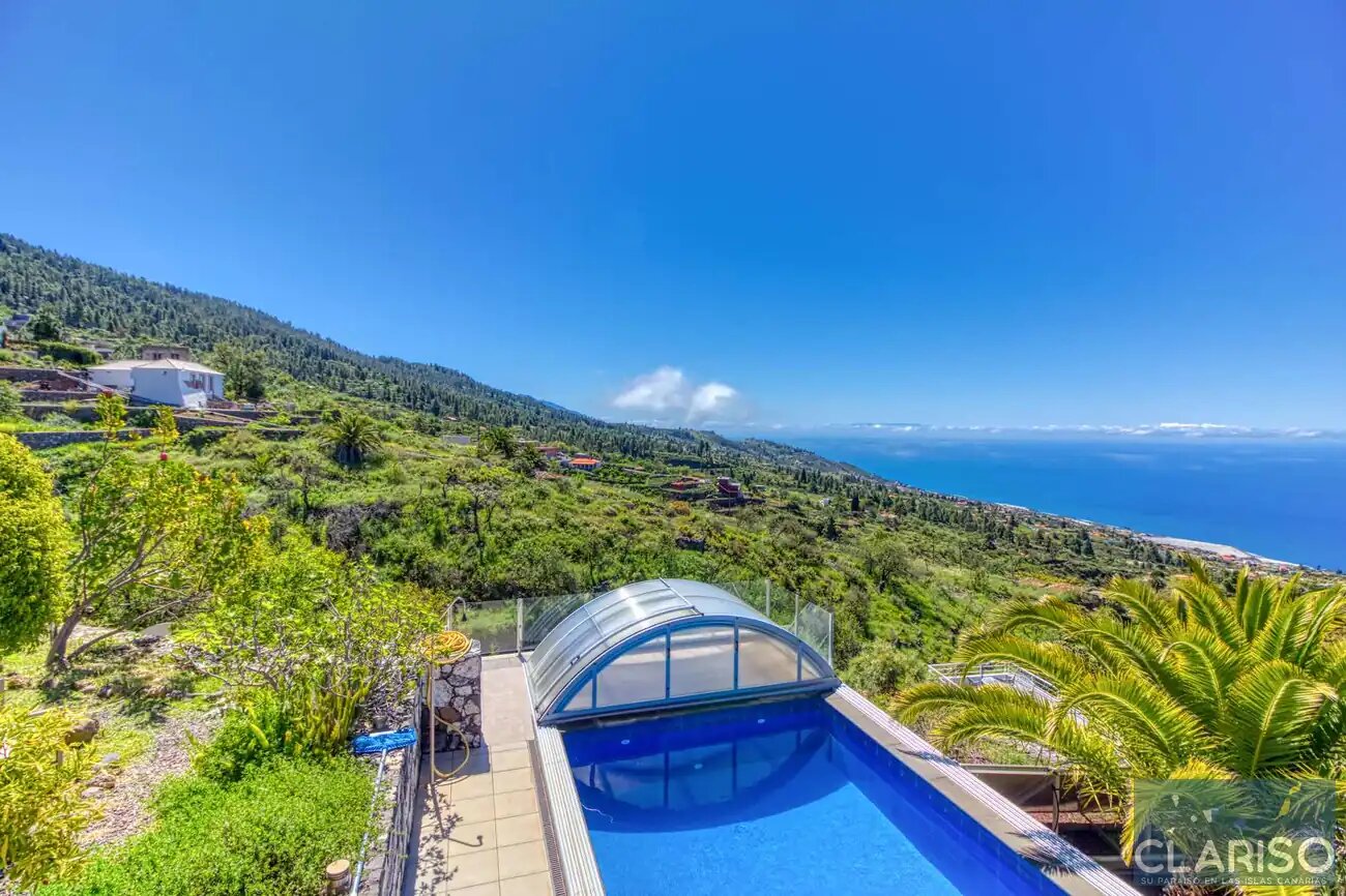 Villa Buena Vista: Ferienhaus mit inklusive Pool und Sauna auf 830 m in Tijarafe auf La Palma