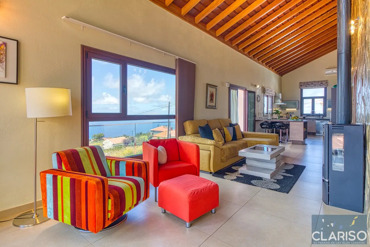 Casa El Peral: Architektenhaus mit Panoramaterrasse und getrennten Schlafflügeln in Puntagorda auf La Palma
