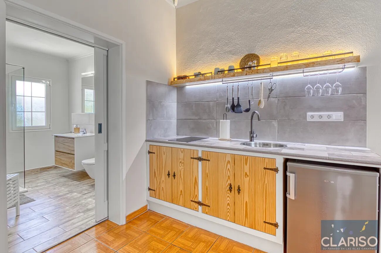 Casa Estrelicia: Apartment mit weißer kanarischer Holzdecke und Gemeinschaftspool in El Paso auf La Palma