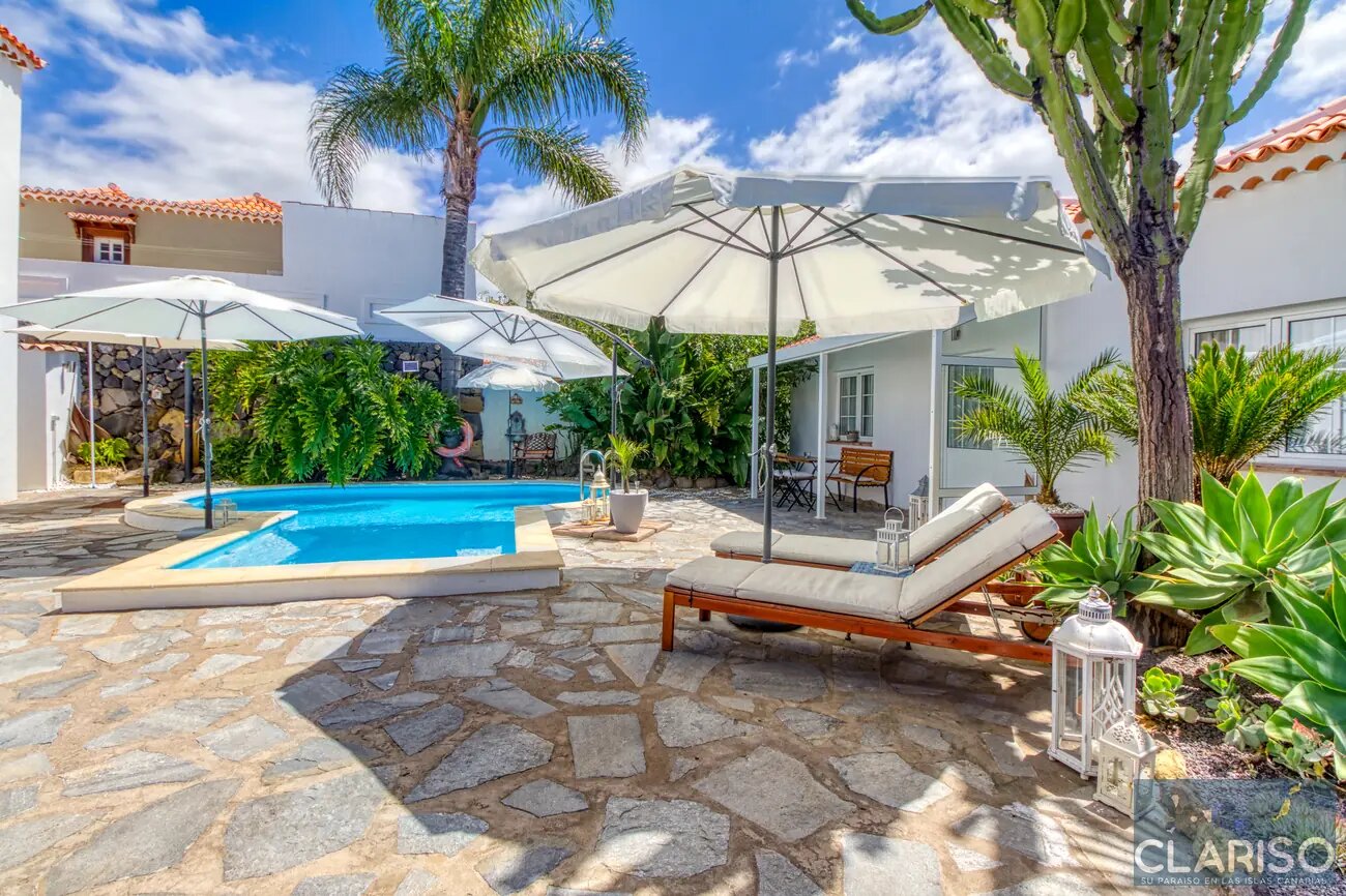Casa Palmera El Paso: Apartment mit Vulkanblick von der überdachten Terrasse in La Pequeña Maravilla auf La Palma
