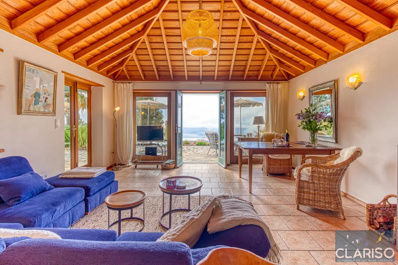 Villa Miramatos: Ferienhaus mit Infinity-Pool und Blick auf Pinien und Mirador Matos in Puntagorda auf La Palma