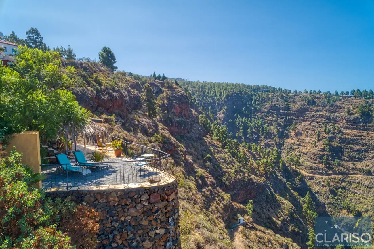 Casa Julia: Ferienhaus direkt am Rand des Barranco de Izcaqua mit Fußbodenheizung in Garafía auf La Palma