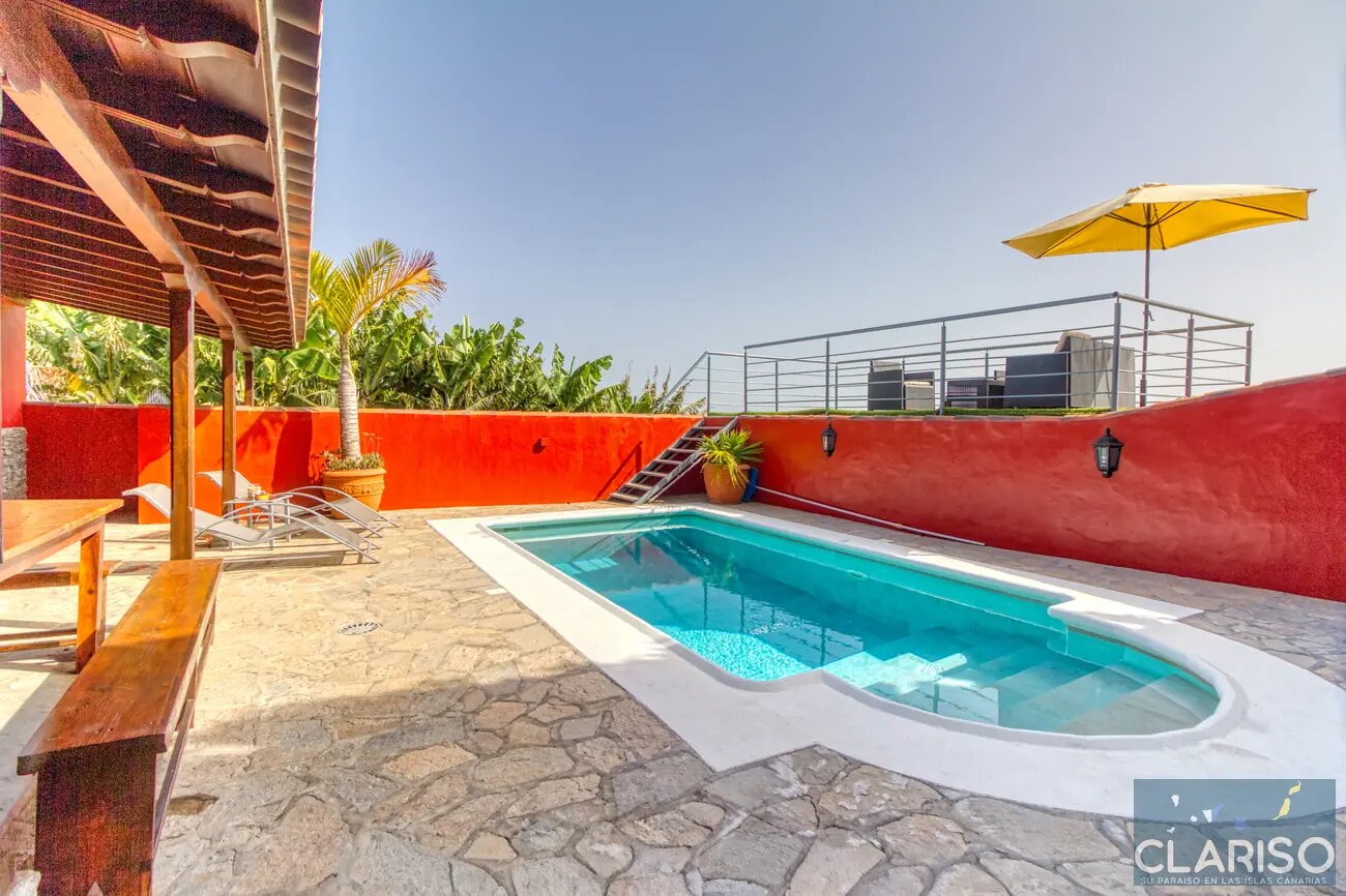 Casa Flamenca: Ferienhaus mit Pool in Bananenplantagen auf bevorzugter Klimahöhe in Tijarafe auf La Palma