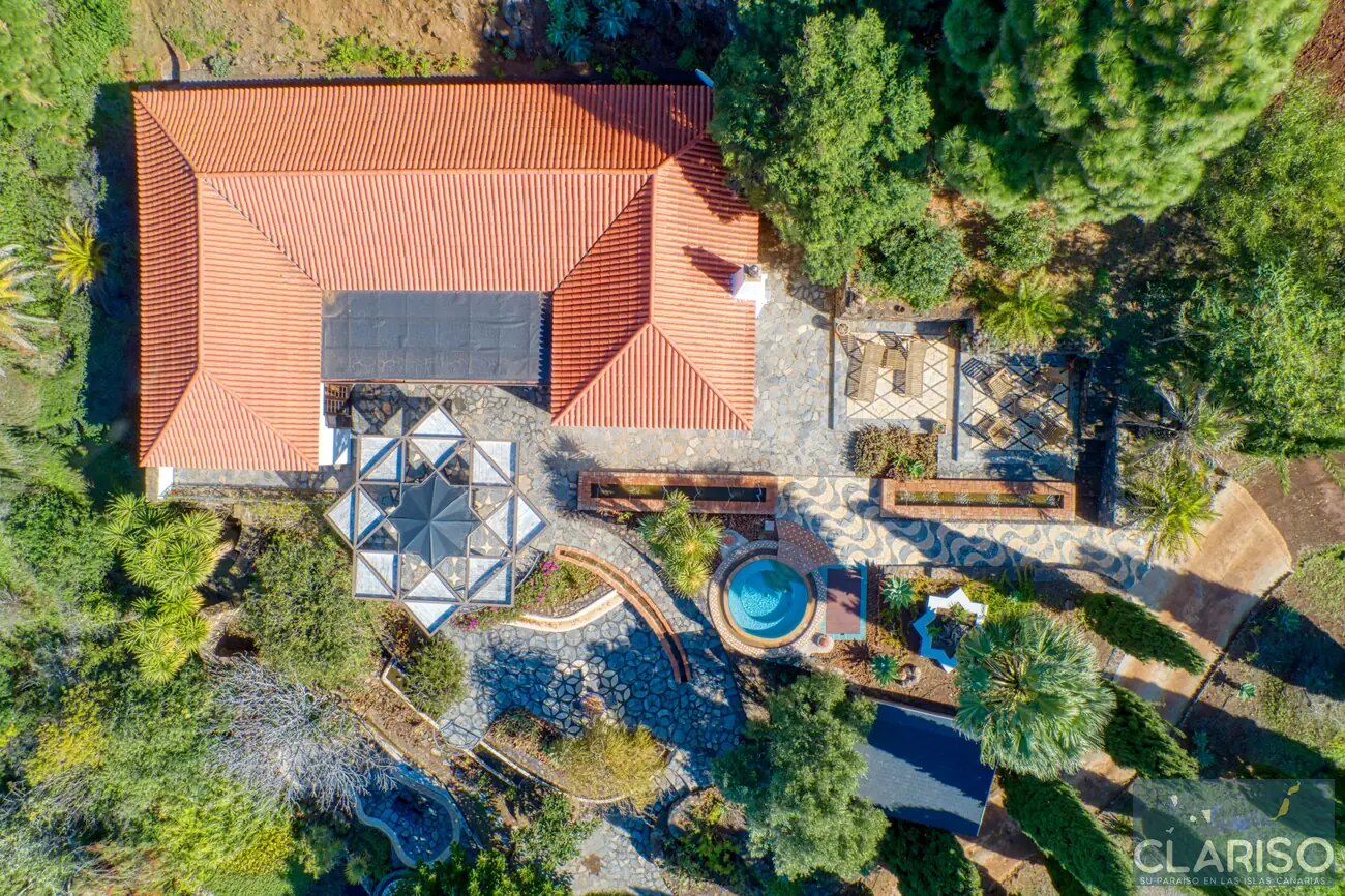 Casa Alpalma: Ferienhaus mit Piano, maurisch-andalusischen Einflüssen und solargeheiztem Sitzpool in Puntagorda auf La Palma