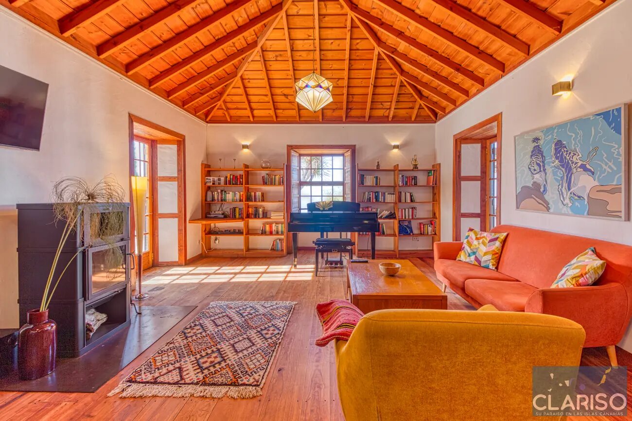 Casa Alpalma: Ferienhaus mit Piano, maurisch-andalusischen Einflüssen und solargeheiztem Sitzpool in Puntagorda auf La Palma