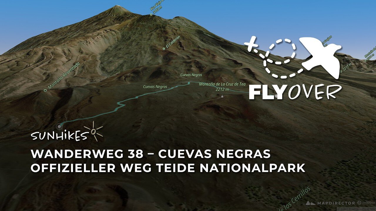 Im Tal der Lavahöhlen: Der offizielle Teneriffa Wanderweg 38 (Cuevas Negras) im 3D-Flyover