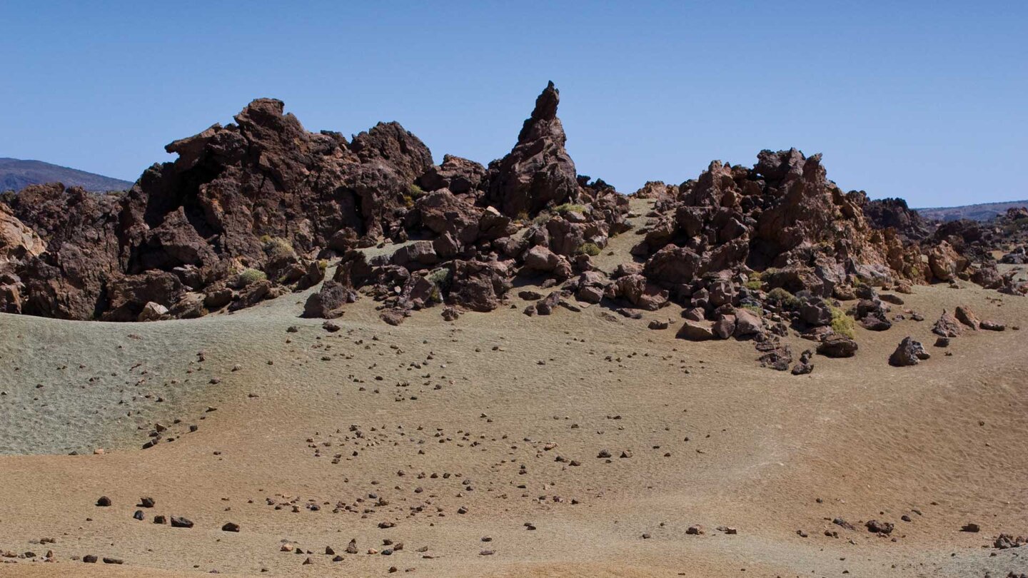 gefärbte Pyroklasten an den Minas de San José im Teide Nationalpark