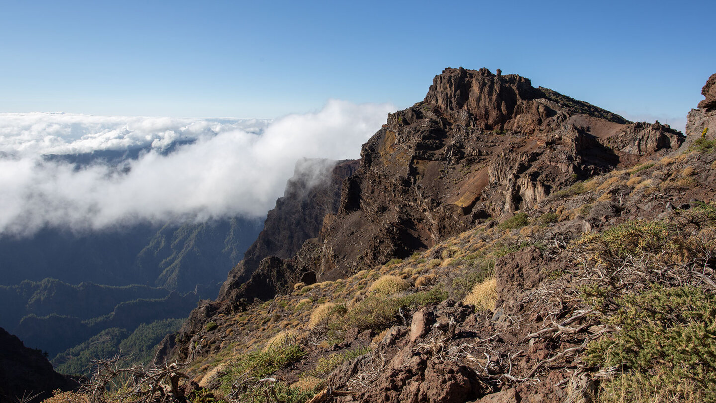 Wolken an der Caldera de Taburiente auf La Palma
