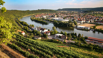Neckarschleife bei Neckarzimmern von der Burg Hornberg