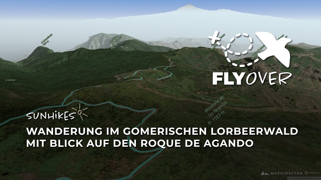 Wanderung im Lorbeerwald auf La Gomera: Ausblick auf den Roque de Agando – Flyover