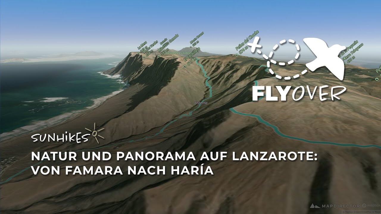 Von Famara nach Haría: Panoramawanderung auf dem GR 131 auf Lanzarote – Flyover