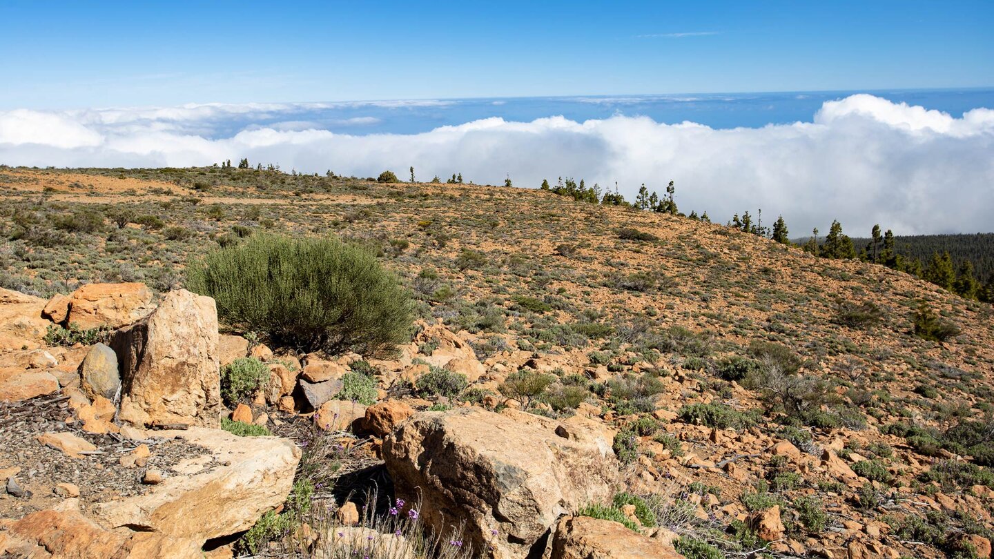 Wolken während der Wanderung an der Rückseite des La Fortaleza