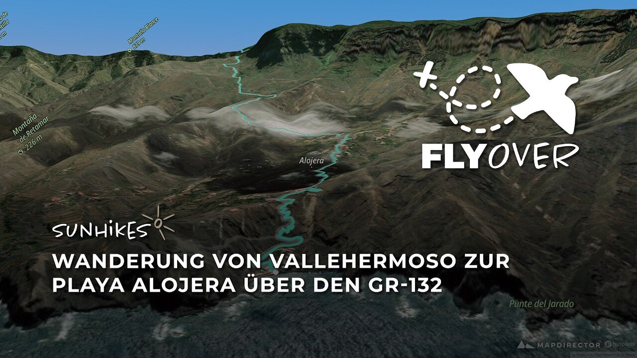 Vulkangipfel & Meeresbrise: 3D-Flyover von Vallehermoso zur Playa Alojera auf dem GR-132