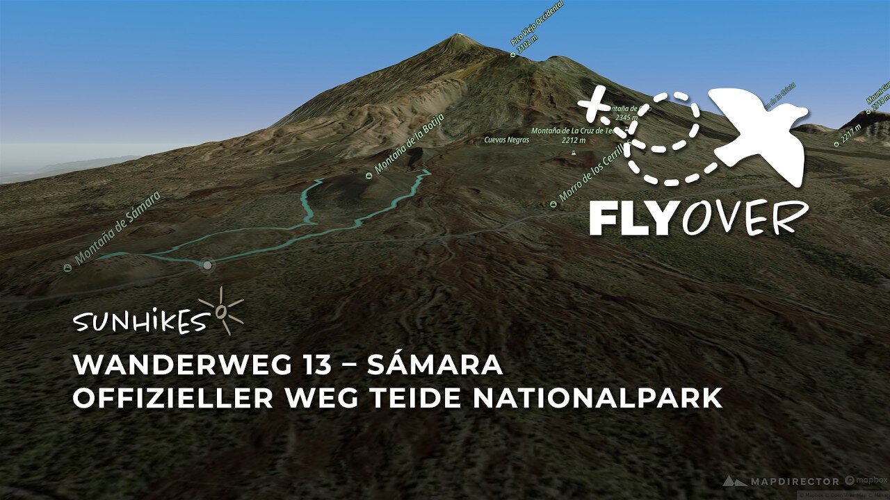 Pechschwarze Vulkanlandschaft auf Teneriffa: Die Sámara-Runde am Teide im Flyover Video
