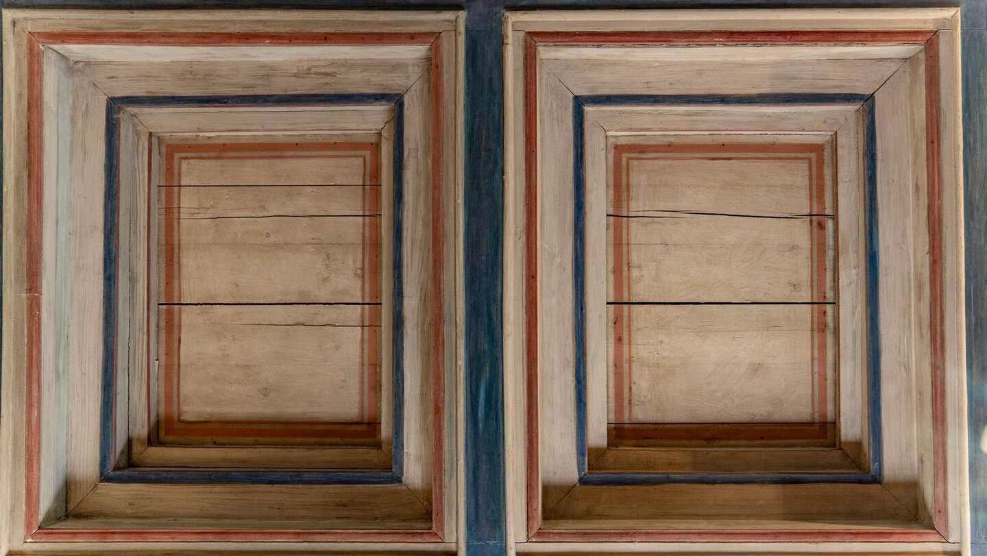 Bemalte Holzkassettendecke in Schloss Mespelbrunn