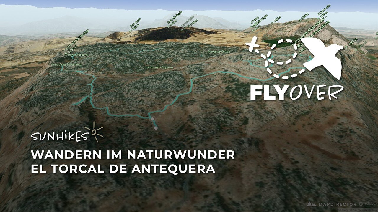Labyrinth aus Stein: 3D-Flyover der großen Runde im El Torcal de Antequera