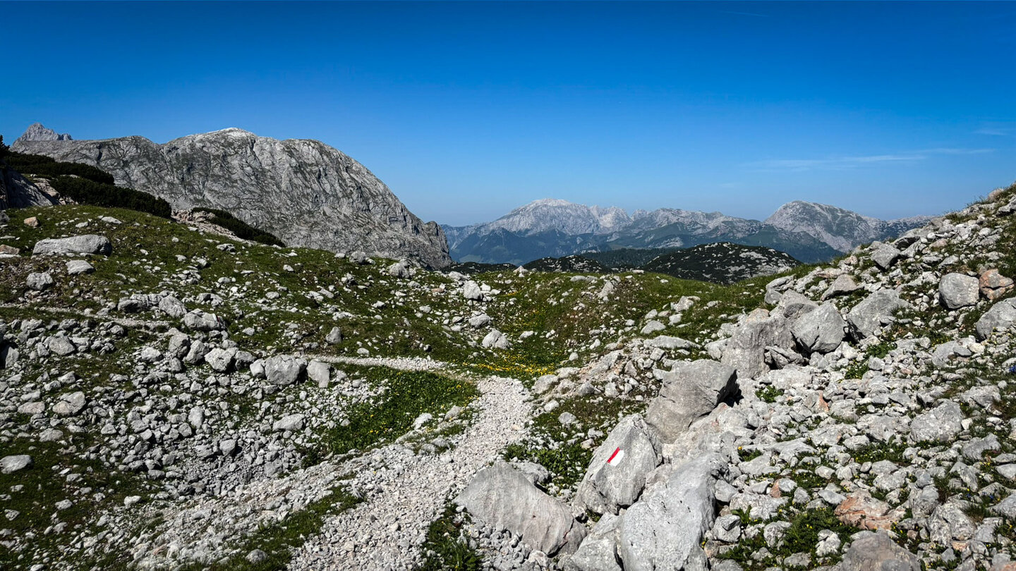 Wanderpfad durch die alpine Hochgebirgslandschaft der Berchtesgadener Alpen