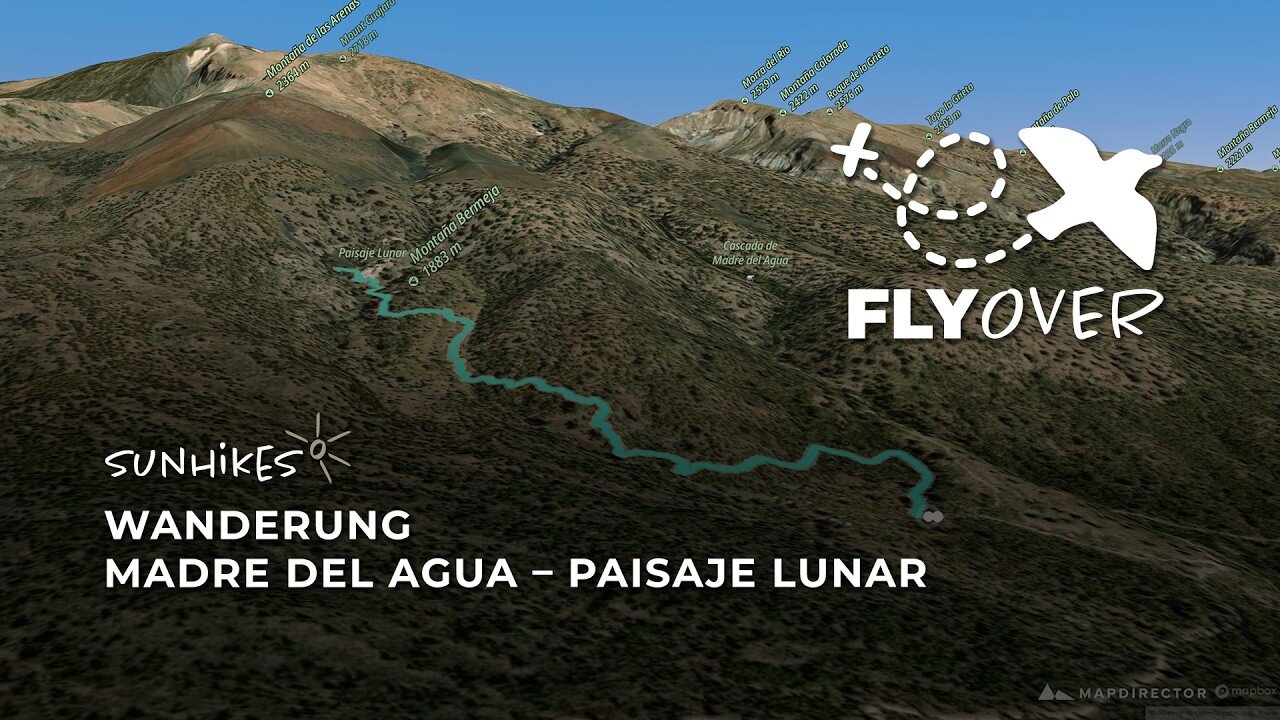 Der kürzeste Weg zur Mondlandschaft: Die spektakuläre Route ab Madre del Agua im 3D-Flyover