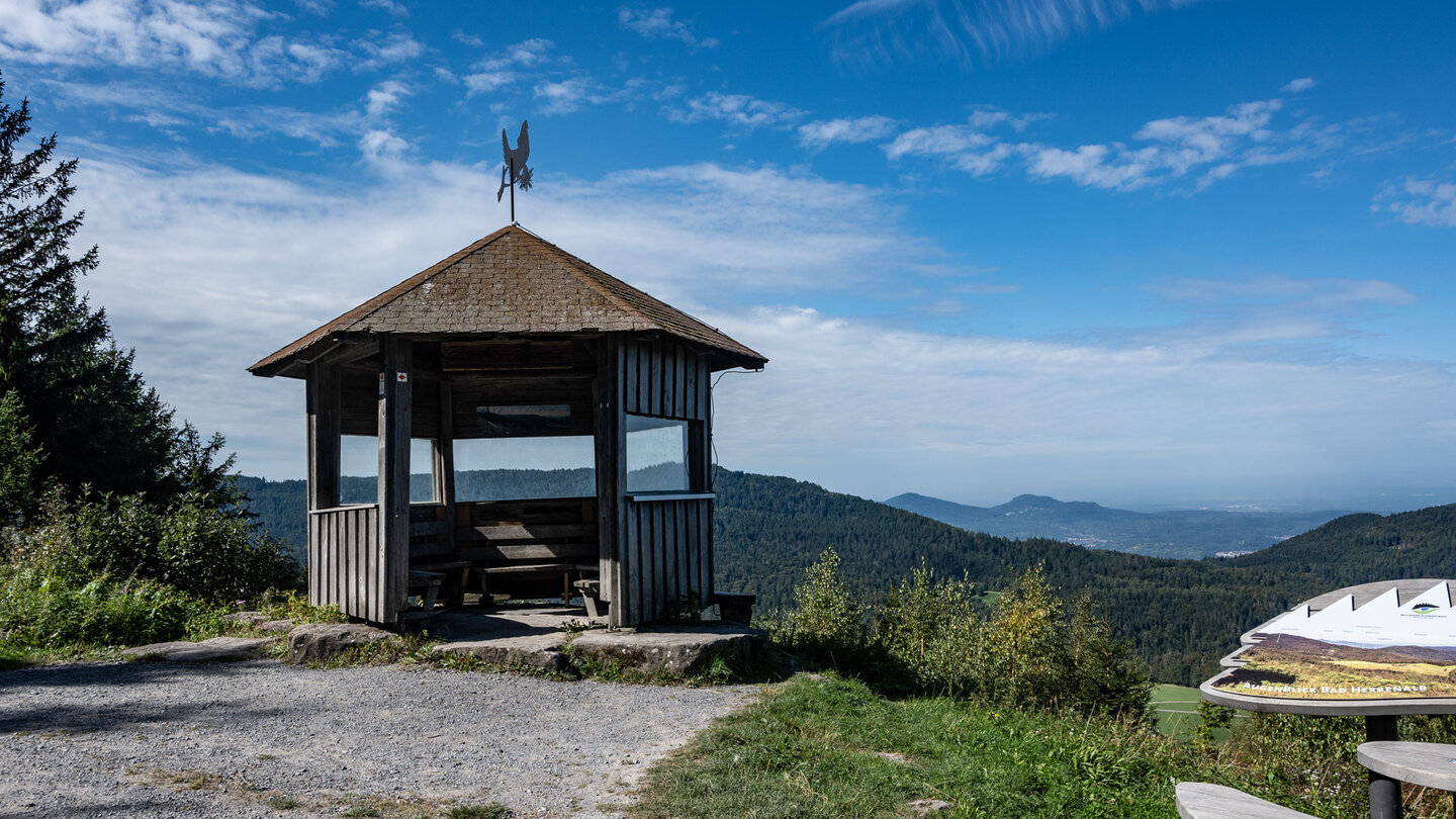 Weitblick von der Schweizerkopfhütte bis in die Rheinebene